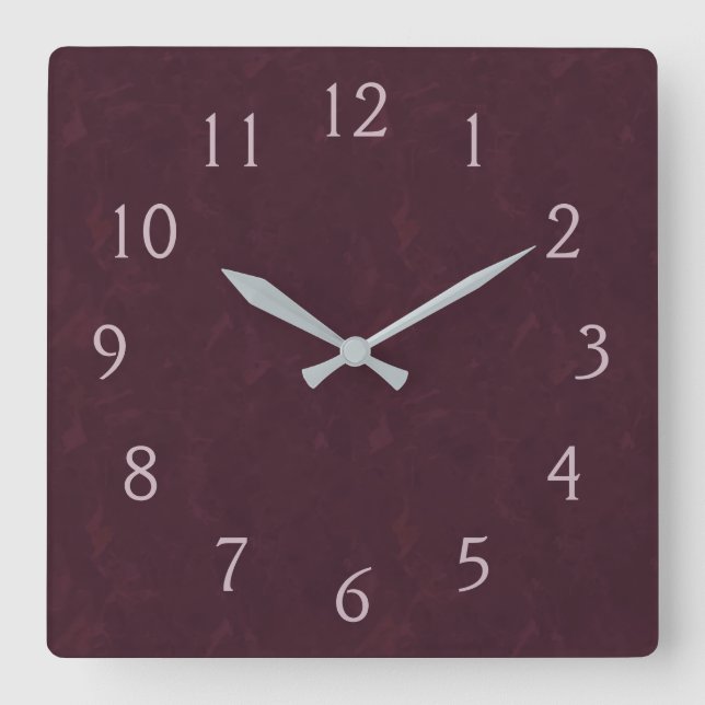 Horloge Carrée Bourgogne et rose (Recto)