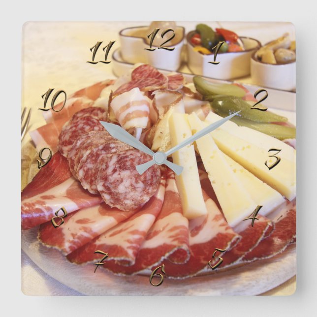 Horloge Carrée Boutique de saucisses (Recto)