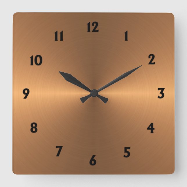 Horloge Carrée Brin cuivre (Recto)