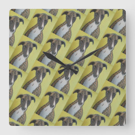 Horloge Carrée Brindle Greyhound Wall Clock