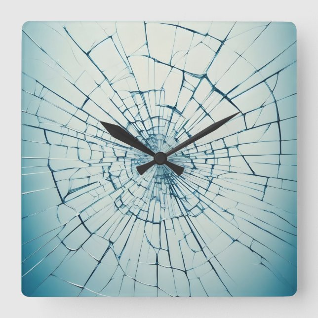 Horloge Carrée broken glass, cracked (Recto)
