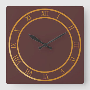 Horloge Carrée Brown Arrière - plan numérique simple