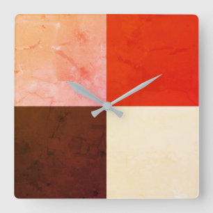 Horloge Carrée Brown ivoire rouge russe