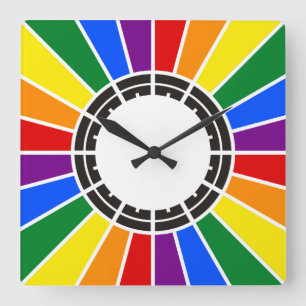 Horloge Carrée BULLETIN EN BOÎTE DE PLANCHE RAYONS + votre signe