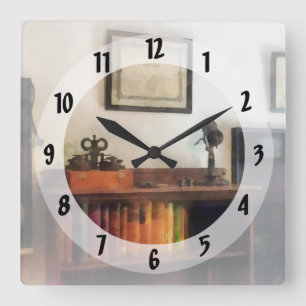 Horloge Carrée Bureau du médecin des yeux avec diplôme