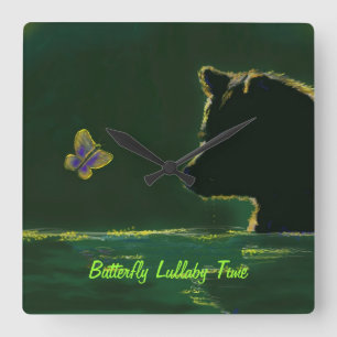Horloge Carrée Butterfly Lullaby Time Wall Clock