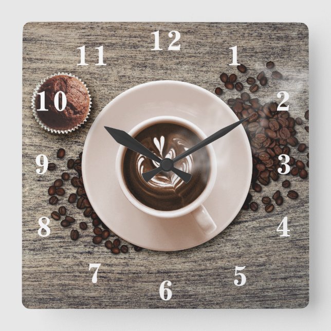 Horloge Carrée Cacao (Recto)