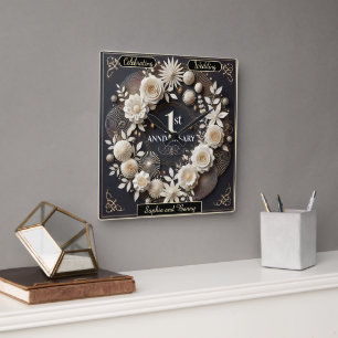 Horloge Carrée Cadeau Élégant pour le Premier Anniversaire