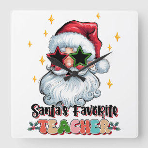 Horloge Carrée Cadeau pour Enseignant Enseignant Favori du Père