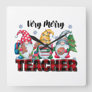 Horloge Carrée Cadeau pour Enseignant   Enseignant Très Joyeux