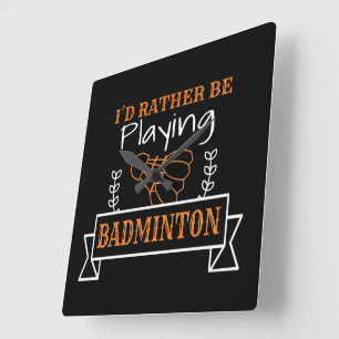 Horloge Carrée Cadeau pour joueur de badminton