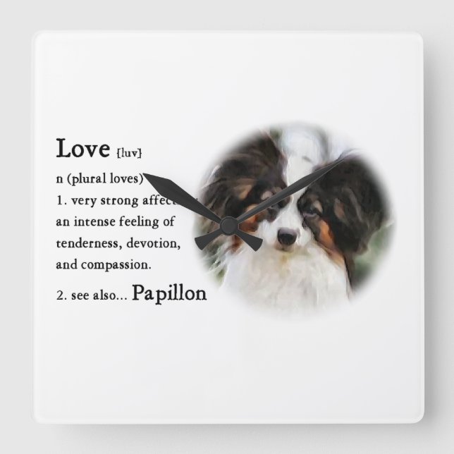 Horloge Carrée Cadeaux d'amour Papillon (Recto)