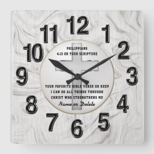 Horloge Carrée Cadeaux d'encouragement chrétien personnalisés p