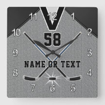 Cadeaux personnalisés d'horloge d'hockey pour des