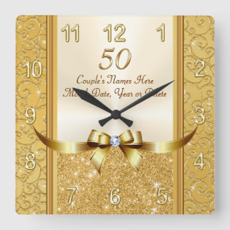 Horloge Carrée Cadeaux personnalisés du 50e anniversaire de Maria
