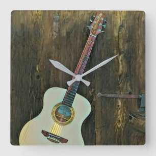 Horloge Carrée Cadeaux pour un musicien guitariste