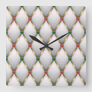 Horloge Carrée Cadran de Noël élégant – Temps hivernal festif