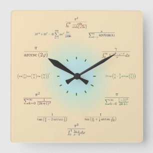 Horloge Carrée Cadran mathématique