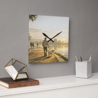 Horloge Carrée Cadran mural en acrylique carré pour promenade de