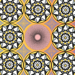 Horloge Carrée Cadran mural floral mandala géométrique sacré mode