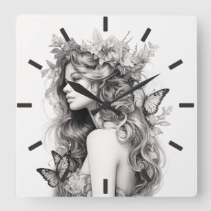 Horloge Carrée Cadran mural personnalisé (ajoutez votre propre ph