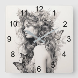 Horloge Carrée Cadran mural personnalisé (ajoutez votre propre ph