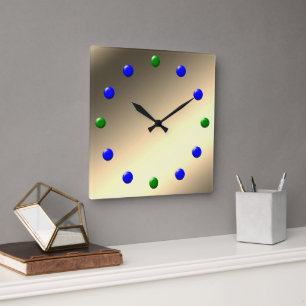 Horloge Carrée Cadran - Rétro Métal Doré des années 60