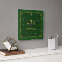 Cadre Vintage Green Leather Gold Justice Scale