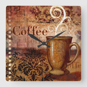 Horloge Carrée Café