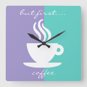 Horloge Carrée Café Funny tendance Thème Cuisine Horaires