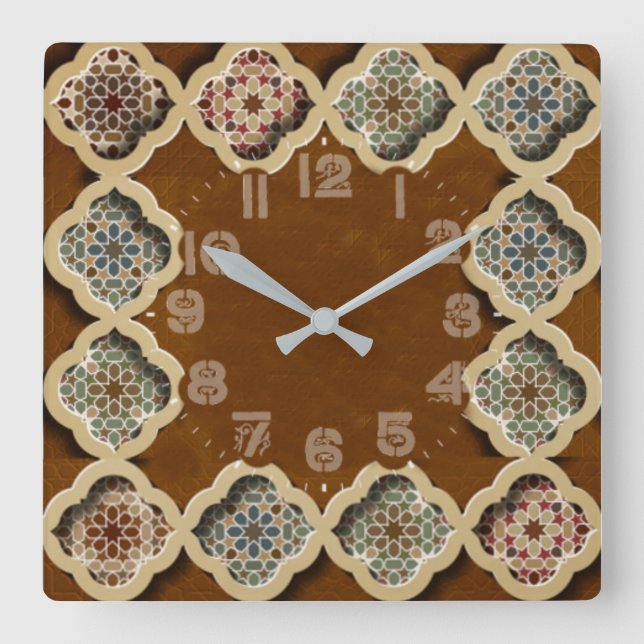 Horloge Carrée Calligraphie (Recto)