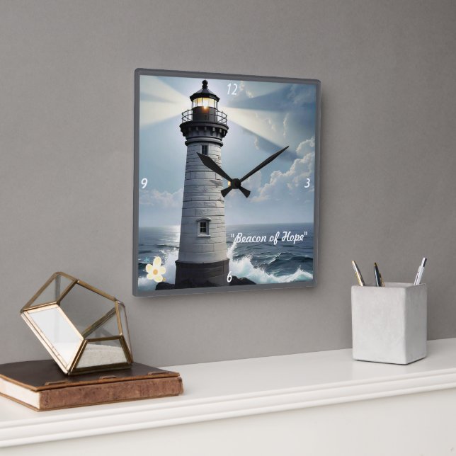 Horloge Carrée "Calme de la mer turbulente" (Bureau)