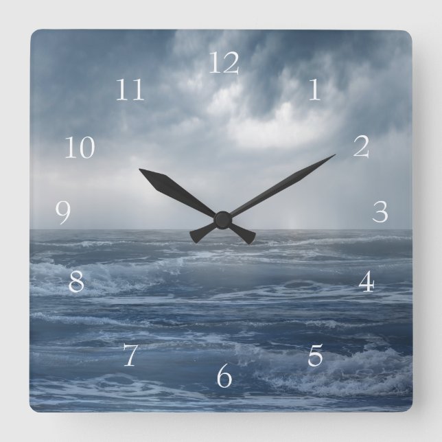 Horloge Carrée Calming Ocean Waves (Recto)