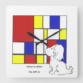 Horloge Carrée Camomille Inspirée de Mondrian