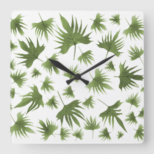 Horloge Carrée Canary Vine Feuilles