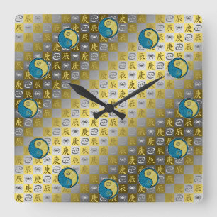 Horloge Carrée Cancer & Dragon Métal