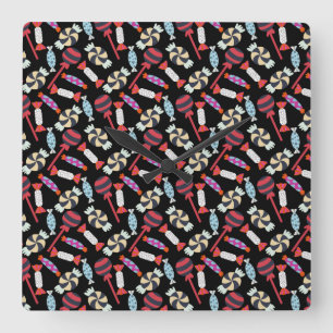 Horloge Carrée Candy pattern   Lollies pattern   lollipop 14