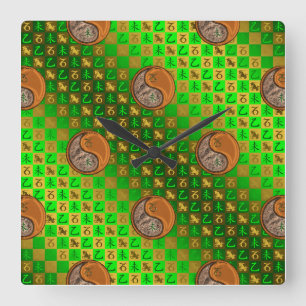 Horloge Carrée Capricorne & Chèvre de bois