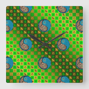 Horloge Carrée Capricorne & Chèvre d'eau