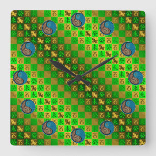 Horloge Carrée Capricorne & Chèvre d'eau