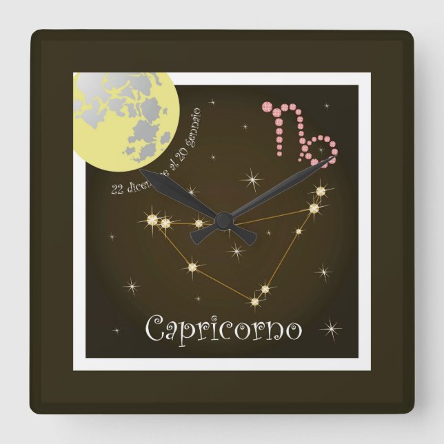 Horloge Carrée Capricorno 22 dicembre al 20 Gennaio (Recto)