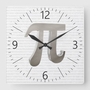 Horloge Carrée Caractère pi métallique mignon