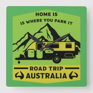 Horloge Carrée Caravane australienne été
