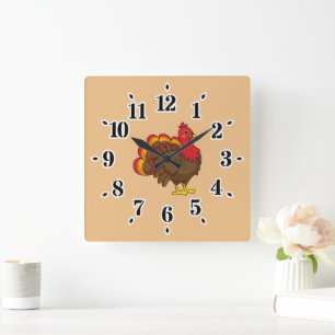 Horloge Carrée Caricature mignonne Turquie