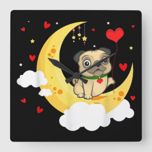 Horloge Carrée Carlin sur la lune Saint Valentin Beauté