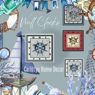 Horloge Carrée Carré à thème bleu pâle