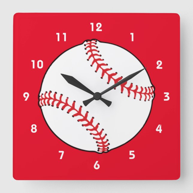 Horloge Carrée Carré de baseball (Recto)