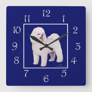 Horloge Carrée Carré Navy Bichon Frise