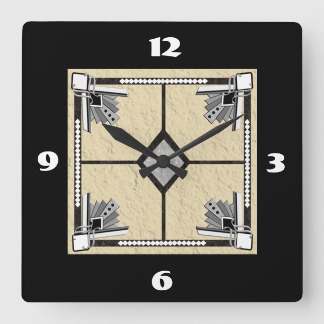 Horloge Carrée carreau de déco (Recto)
