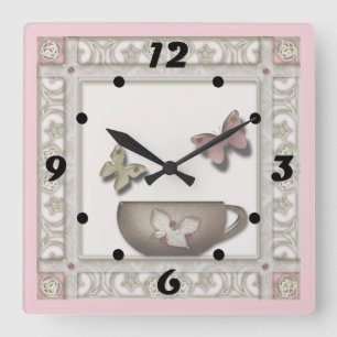 Horloge Carrée Carrelage pour la cuisine.